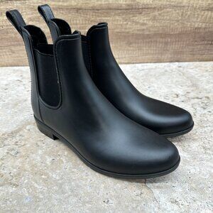 J Crew Mercantile Chelsea Rain Boots Black Womens Size 9 Waterproof Pull On